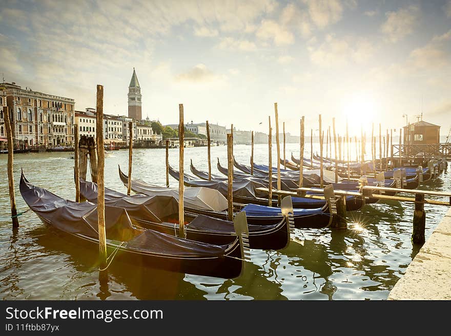 Gondolas in Venice city, Italy