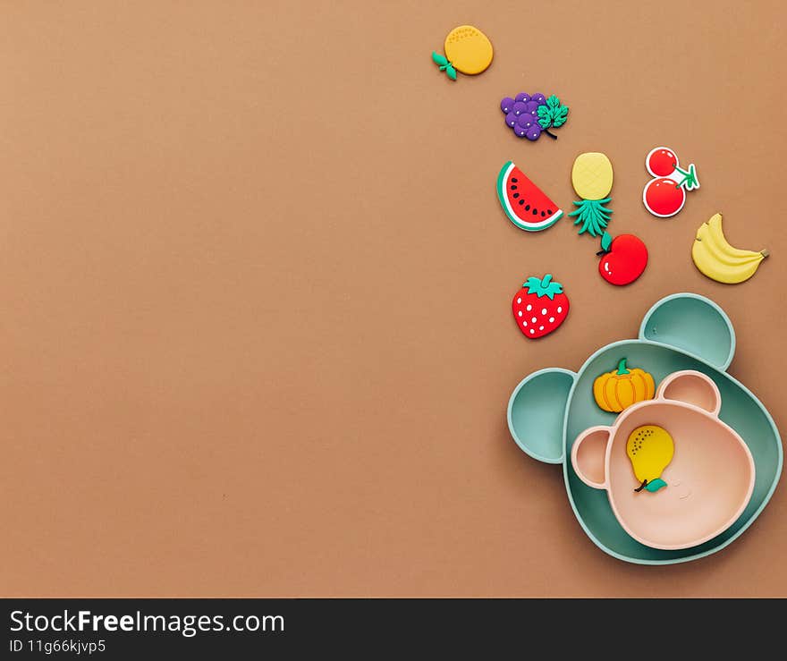 Cute Flat lay composition with baby accessories