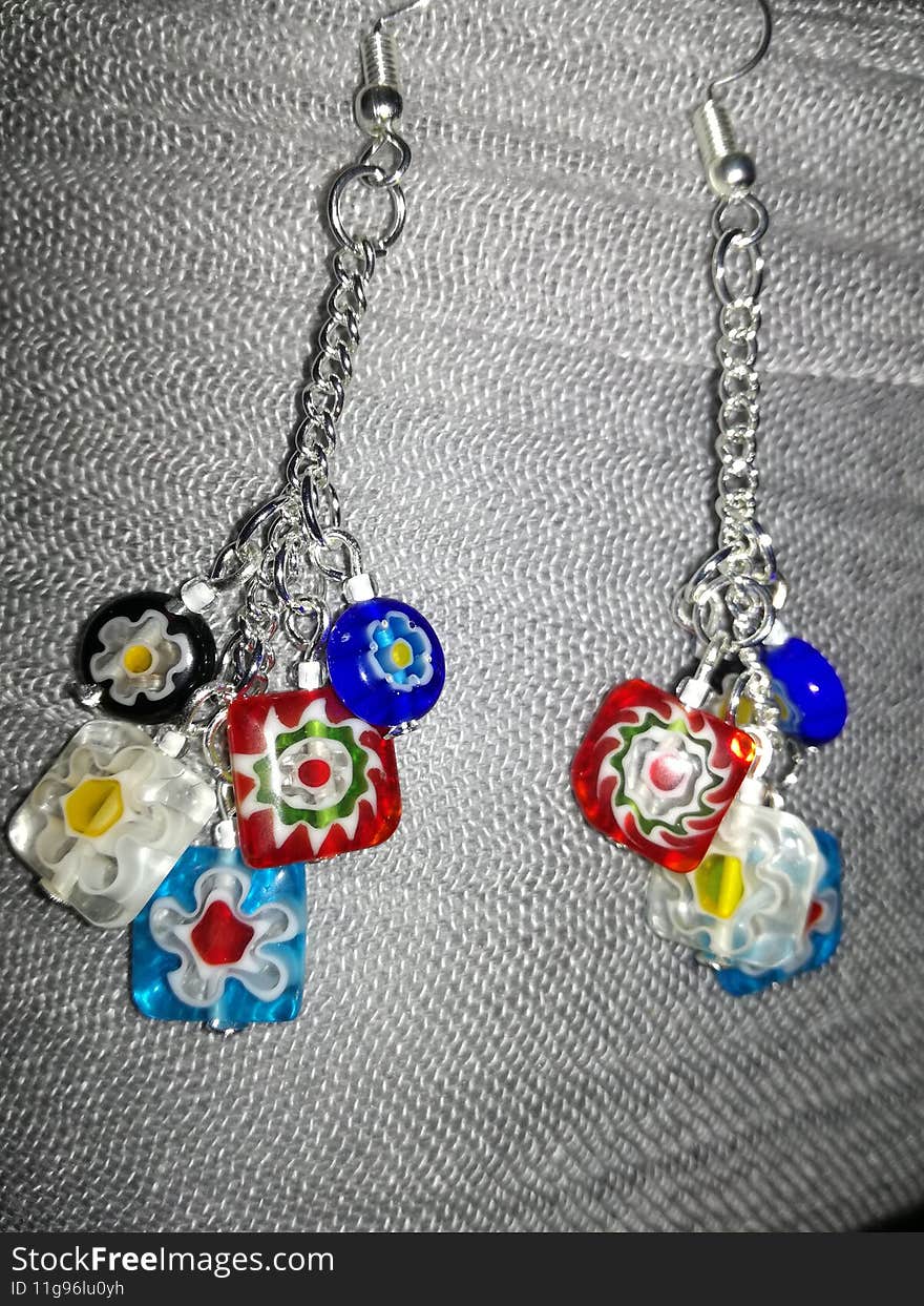 Glass Vitralia jewelry set handmade unique 3