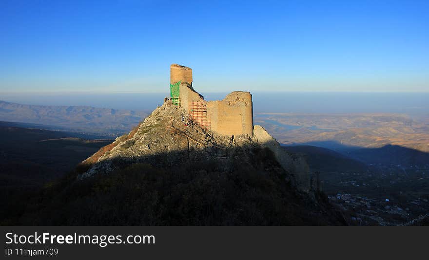 Azerbaijan. The old fortress of Chirag Gala. Shabran