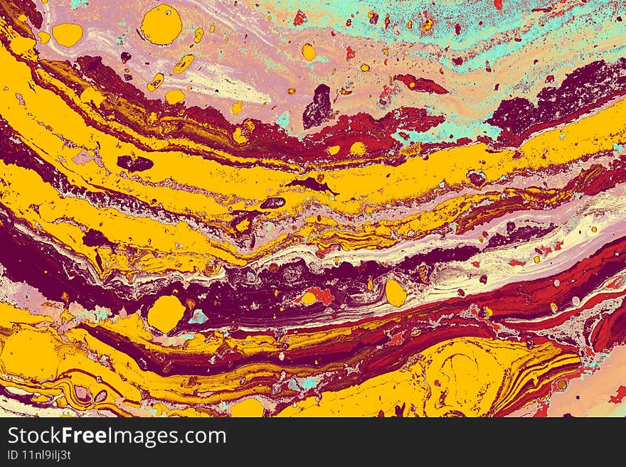 Abstract creative marble pattern texture. Traditional art of Ebru marbling