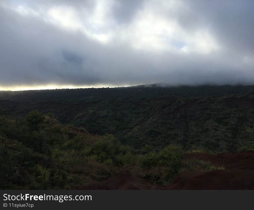 Spring in Waimea Canyon on Kauai Island in Hawaii.