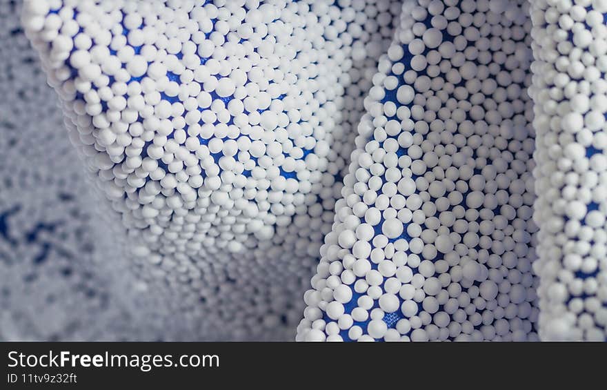 Soft foam white filler for pillow or bag.