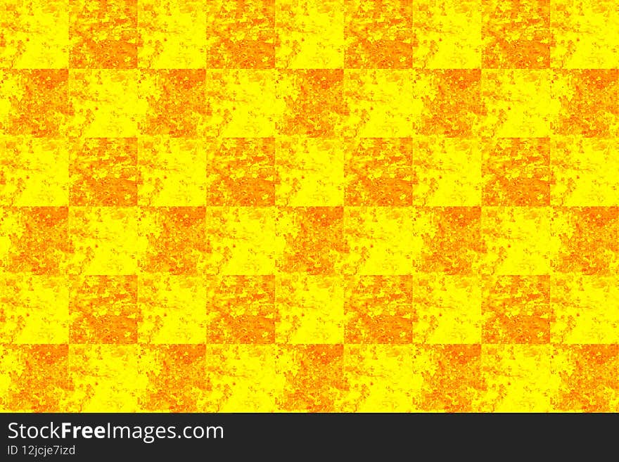 Checkered Yellow Orange Squares Background