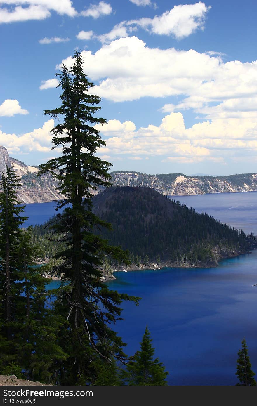 Crater Lake on a sunny day