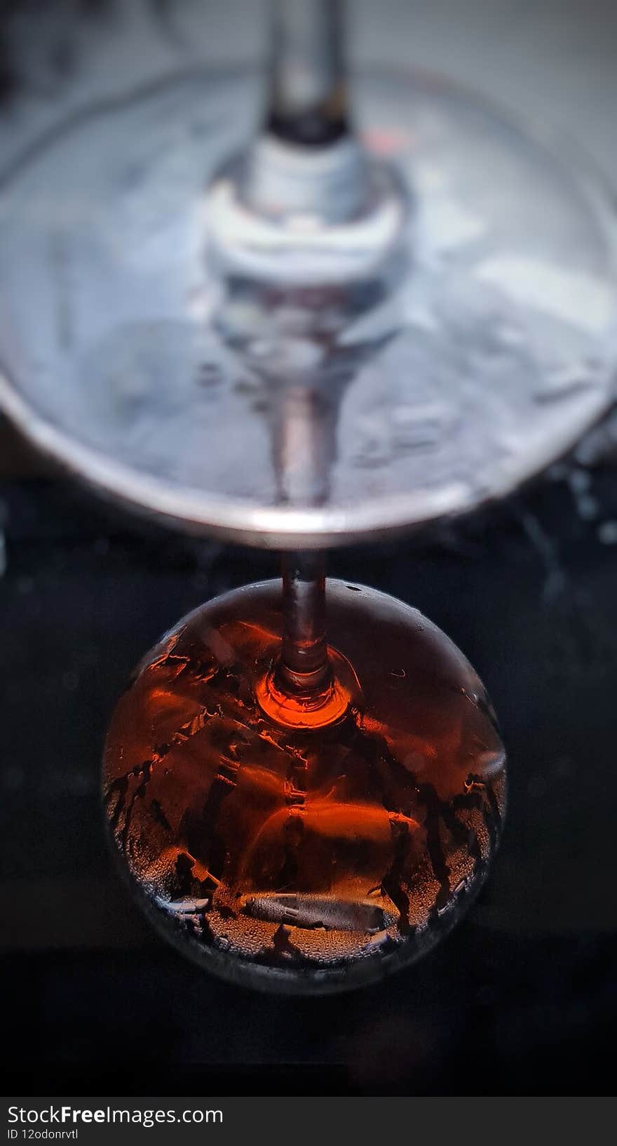 Glass reflexion.  Cocktail ice