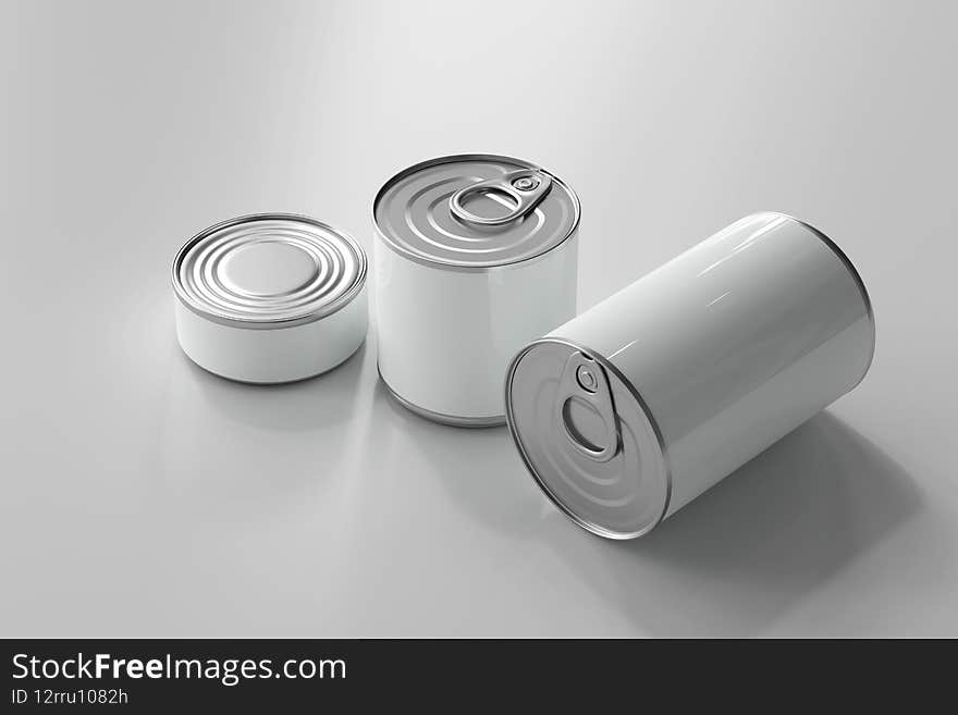 Isolated Food Can 3D Rendering
