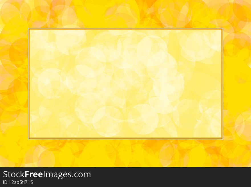 Luminous Yellow Circles Frame With Orange Border