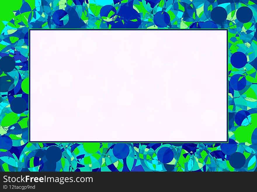 Green Blue Turquoise Fragmented Dots Frame