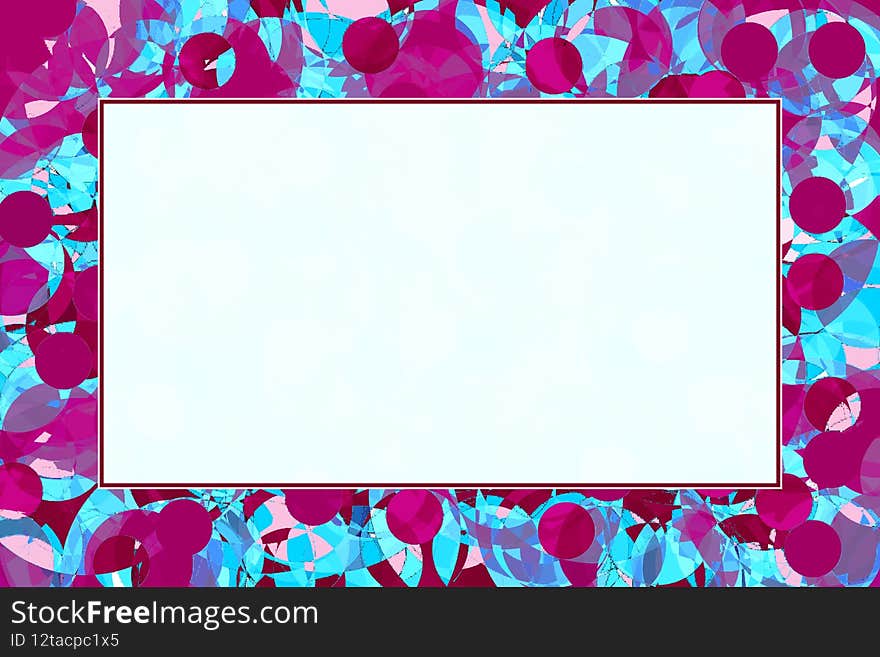 Purple Pink Blue Fragmented Dots Frame