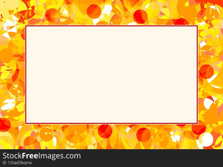 Yellow Red Orange White Fragmented Dots Frame