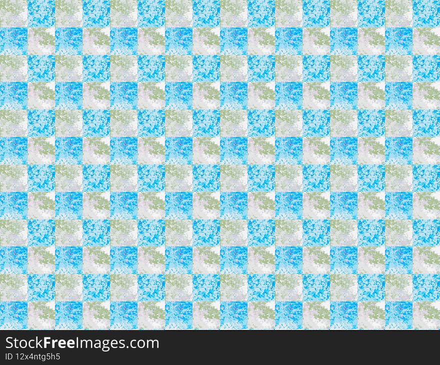 Seamless Pastel Blue And Grey Marbled Checkered Template