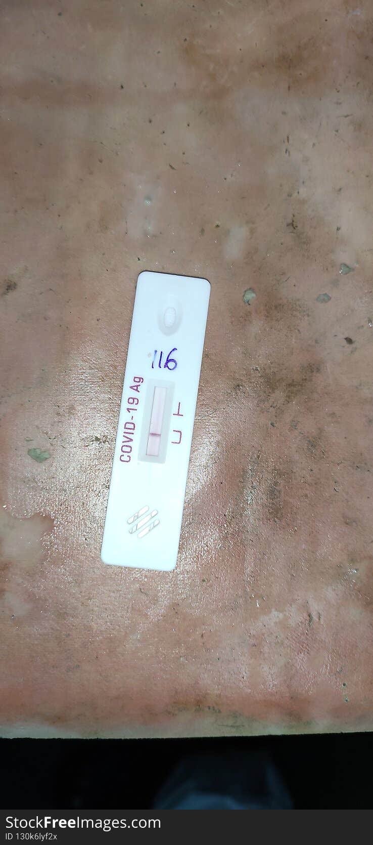 Corona virus Covid19 rapid antigen testing kit under observation after swab collection and test on the table numbered arranged isolated.