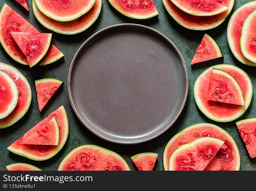 Watermelon Slices, copy space
