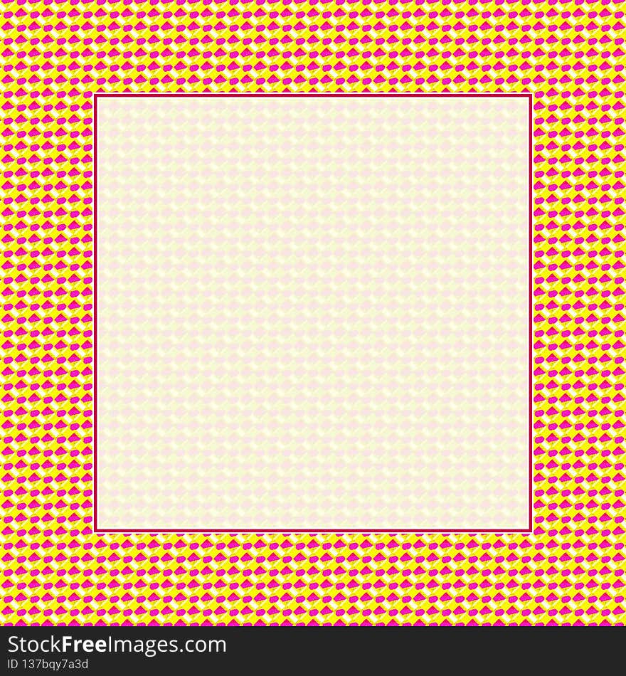 Square Yellow Pink Rhomb Frame