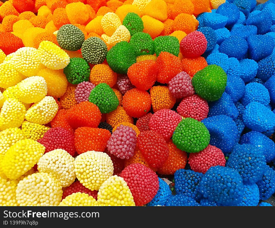 Bright and juicy gummy candies