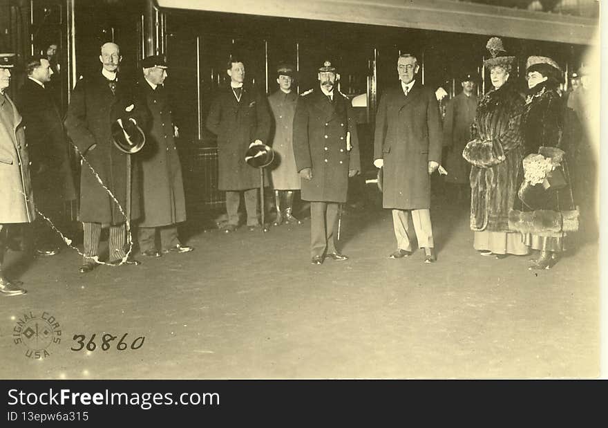 Local Accession Number: 307

Description: From left to right: King George of England, President Wilson, Queen Mary, Mrs. Wilson.

Photographer: Unknown

Source: Research Library, 20th Century Fox

Size: 8x10

Medium: Print, Black and White

Date: 1919. Local Accession Number: 307

Description: From left to right: King George of England, President Wilson, Queen Mary, Mrs. Wilson.

Photographer: Unknown

Source: Research Library, 20th Century Fox

Size: 8x10

Medium: Print, Black and White

Date: 1919