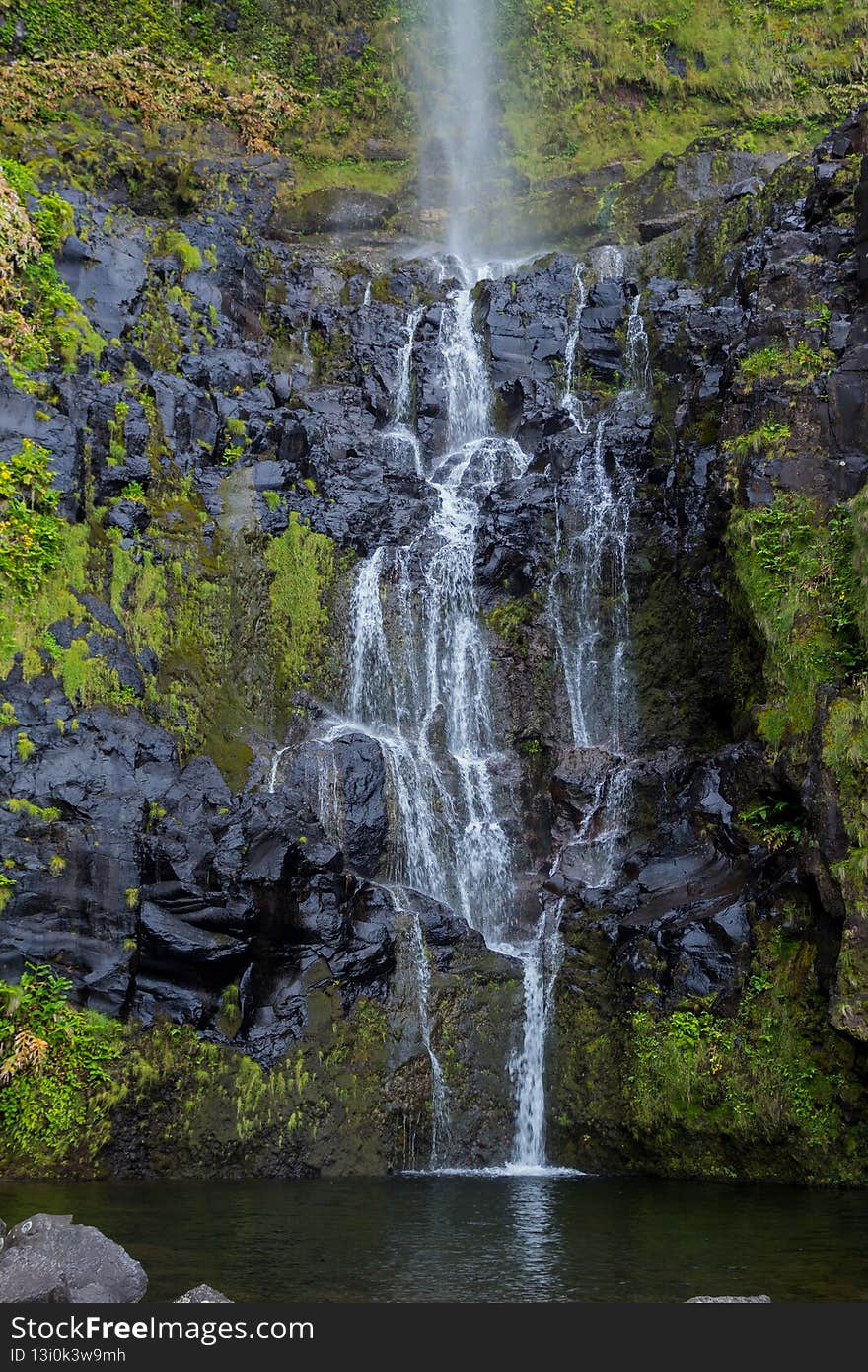Azores waterfalls and cliffs in Flores island. Portugal. Azores waterfalls and cliffs in Flores island. Portugal