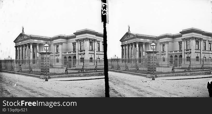 This splendid building can hardly be a Railway Station?  We thought it must surely be a municipal building like a parliament, senate office or even art gallery...

... and with thanks to Niall McAuley, Greg Carey, and robinparkes who almost consecutively identifed this as Crumlin Road Courthouse in Belfast. O Mac notes that archtectural elements from our 19th century image differ from how it looks now. And unfortunately, per the drone flyby video that beachcomberaustralia shares, fires at the empty and undeveloped site have in recent decades have left the building a &#x28;literal&#x29; shell of its former self...


Photographers:  Frederick Holland Mares, James Simonton

Contributor: John Fortune Lawrence

Collection:  Stereo Pairs Photograph Collection

Date: c.1860-1883

NLI Ref:  STP_0433

You can also view this image, and many thousands of others, on the NLI’s catalogue at catalogue.nli.ie. This splendid building can hardly be a Railway Station?  We thought it must surely be a municipal building like a parliament, senate office or even art gallery...

... and with thanks to Niall McAuley, Greg Carey, and robinparkes who almost consecutively identifed this as Crumlin Road Courthouse in Belfast. O Mac notes that archtectural elements from our 19th century image differ from how it looks now. And unfortunately, per the drone flyby video that beachcomberaustralia shares, fires at the empty and undeveloped site have in recent decades have left the building a &#x28;literal&#x29; shell of its former self...


Photographers:  Frederick Holland Mares, James Simonton

Contributor: John Fortune Lawrence

Collection:  Stereo Pairs Photograph Collection

Date: c.1860-1883

NLI Ref:  STP_0433

You can also view this image, and many thousands of others, on the NLI’s catalogue at catalogue.nli.ie