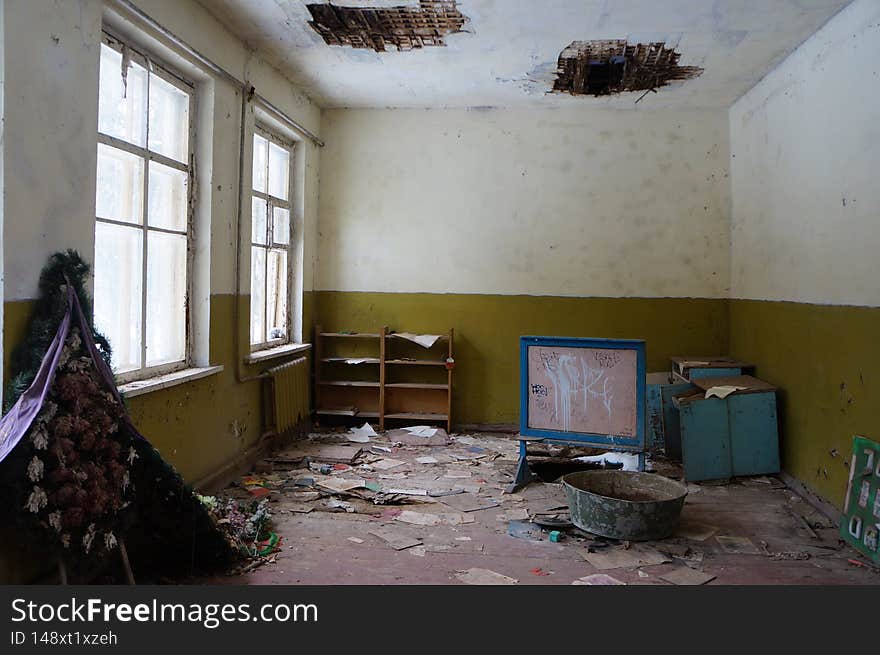 Abandoned kindergarten in the village of Kopachi, Kiev region, Ukraine.