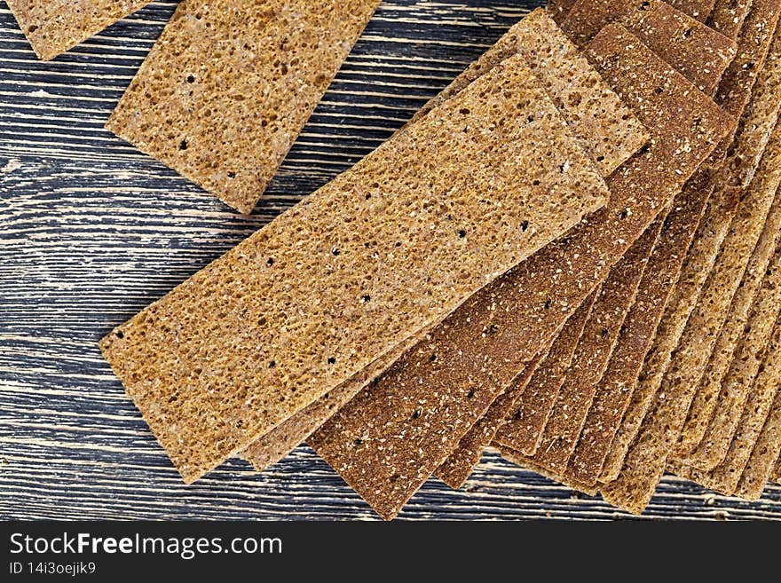 dry crusty bread made from rye flour with coriander, thin bread as a dietary food. dry crusty bread made from rye flour with coriander, thin bread as a dietary food