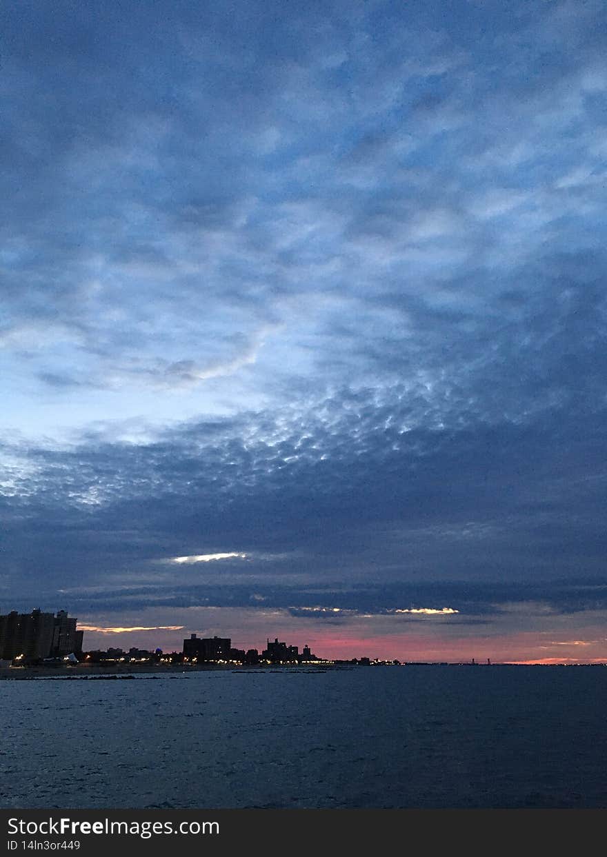 Dawn in September at Coney Island in Brooklyn, New York, NY.