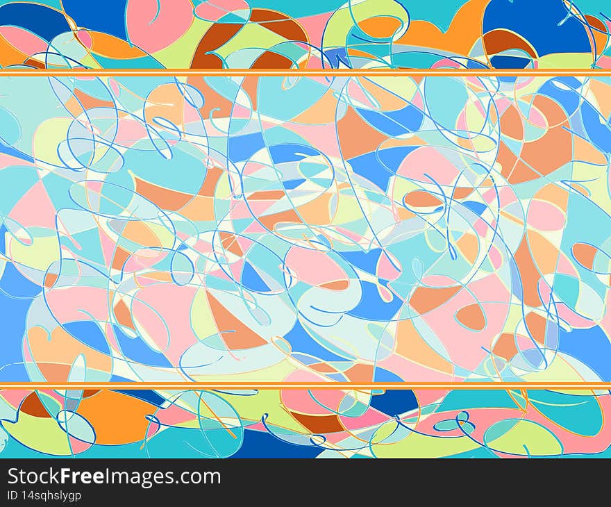 Multicolored horizontal swirl frame