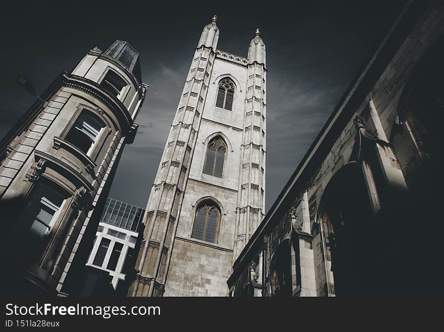Details of historic buildings in London downtown. A little view of the history of the city of London.