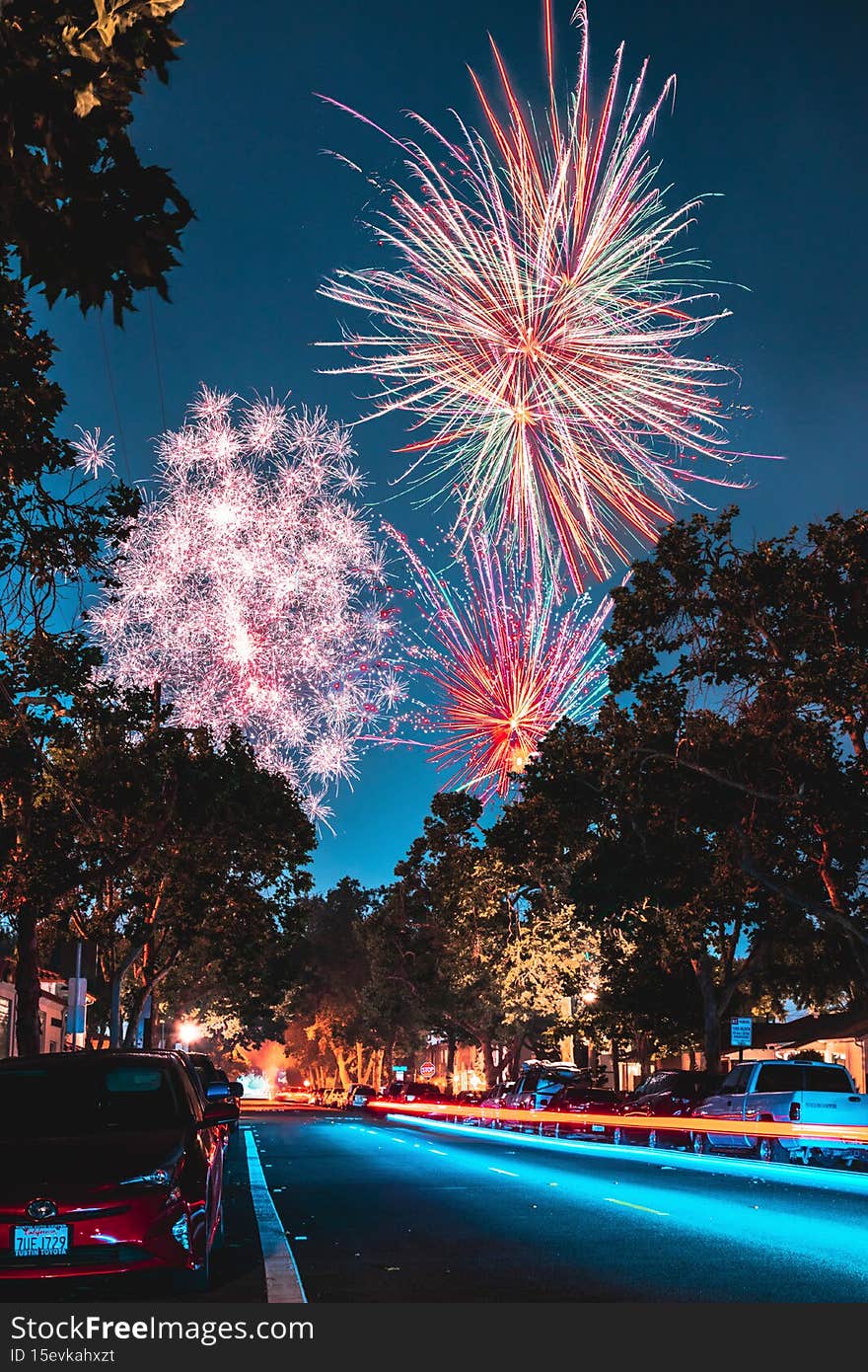 Beautiful firework from the road