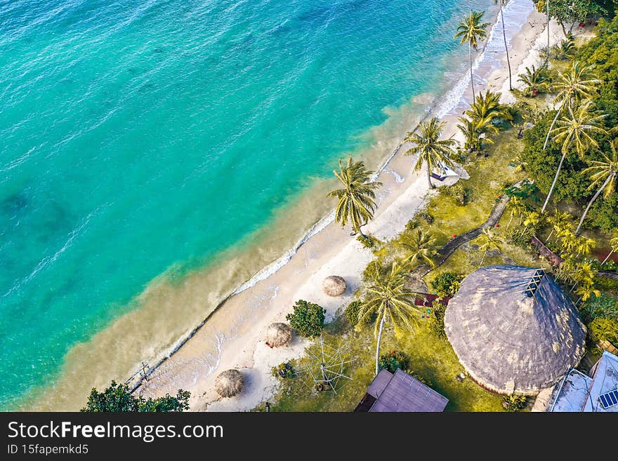 Koh Mak tropical island and its paradise beach near koh Chang, Trat, Thailand. View from a height