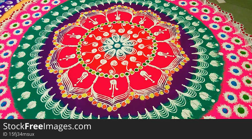 Beautiful and creative Rangoli design-1