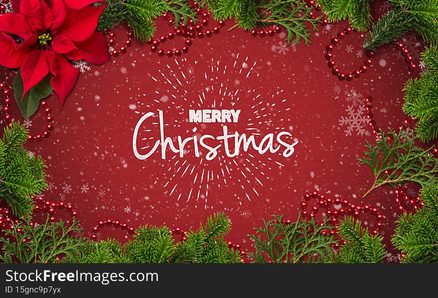 Christmas decoration and Merry Christmas message