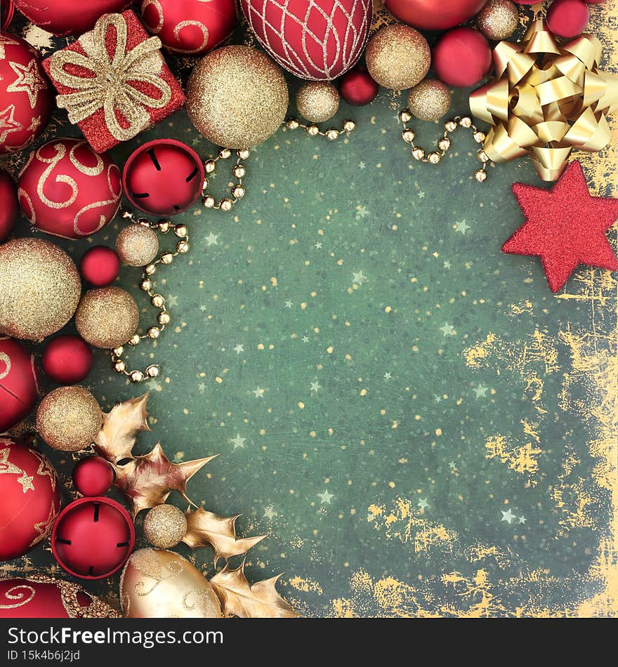 Abstract Christmas Background with Beautiful Tree Decorations