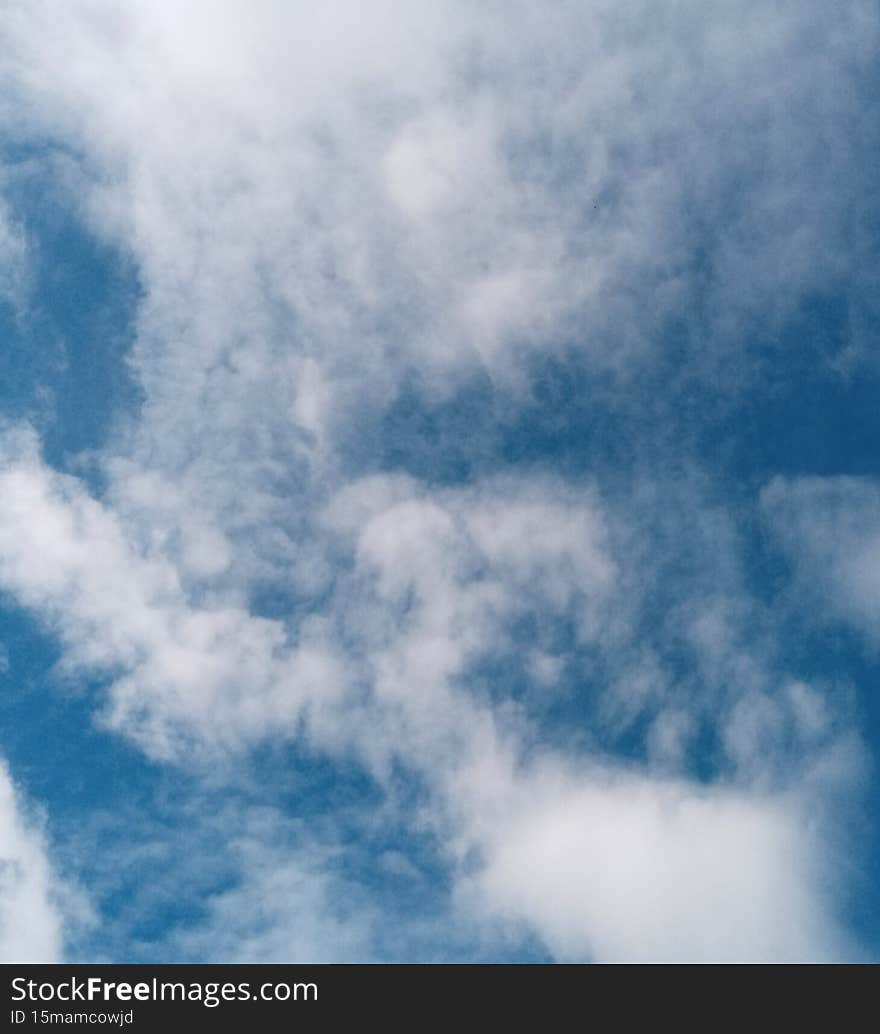 Blue sky with white clouds sunny day Nature color