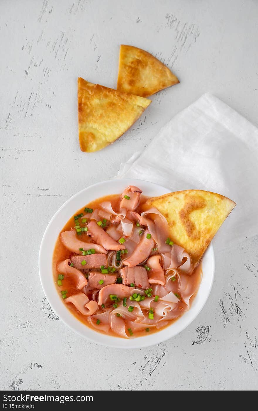 Yen Ta Fo pink noodle soup