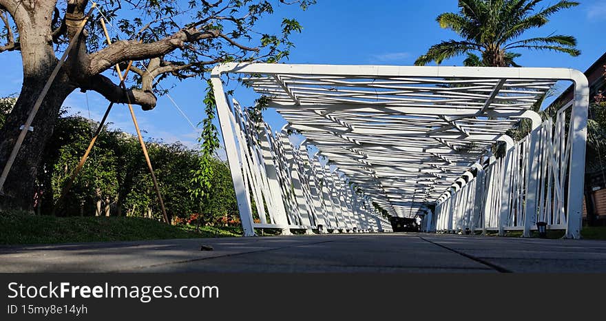 Taipei, Taiwan-Nov 15, 2021: The Aboriginal Flavor Pavilion is located in the middle of Taipei Flower Expo Park-Art Park, Zhongshan District, Taipei City