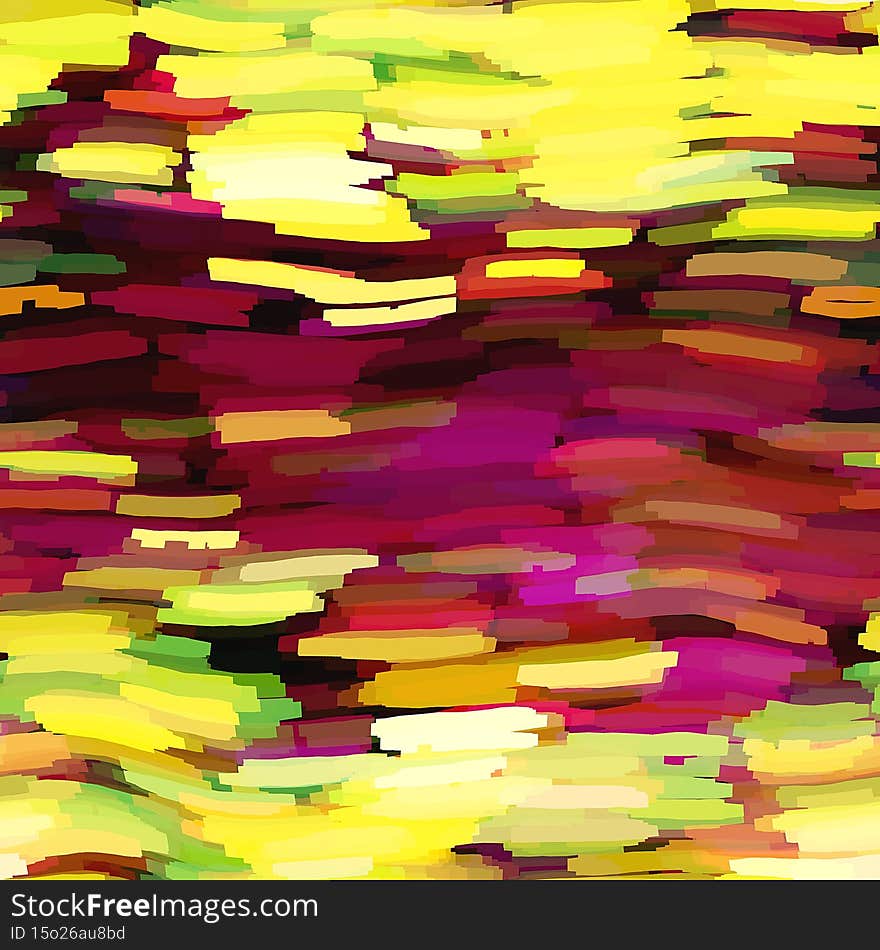 Wavy summer broken wavy stripe seamless background. Ombre color blend for beach swimwear, trendy fashion print. Streaks