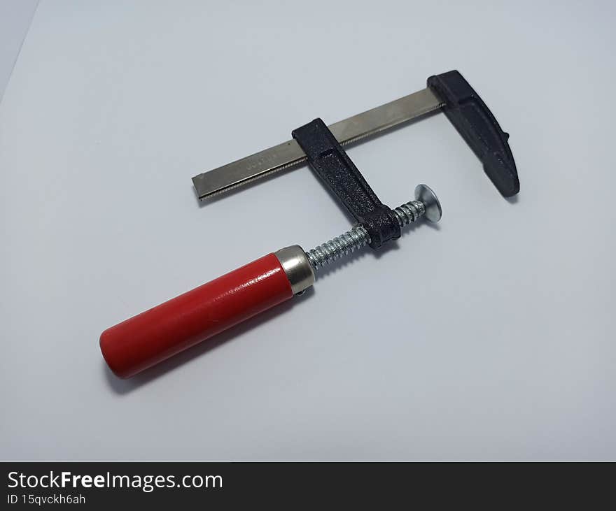 red small clamping clamp with thread