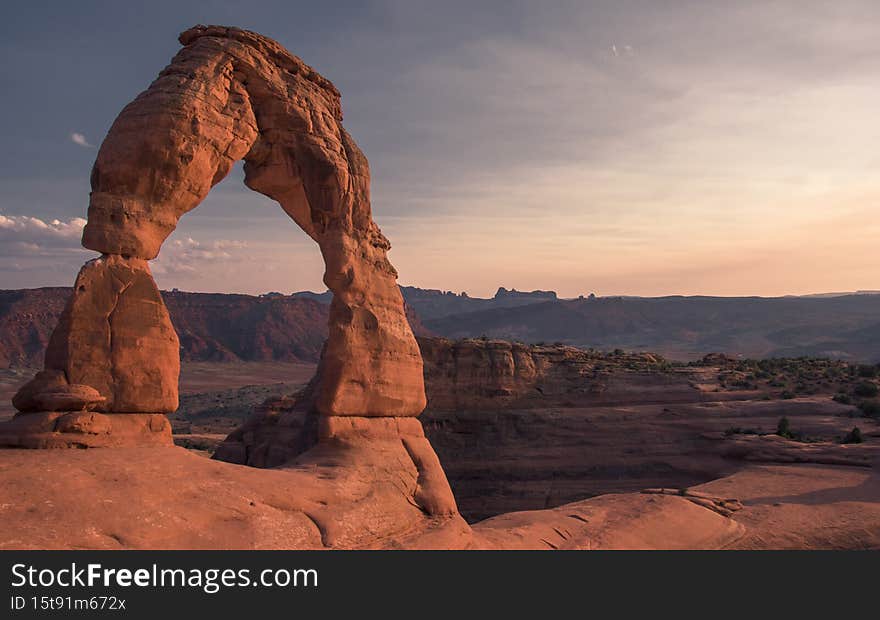 Scenic View of Famous Delicate Arch, Arches National Park, Utah, USA