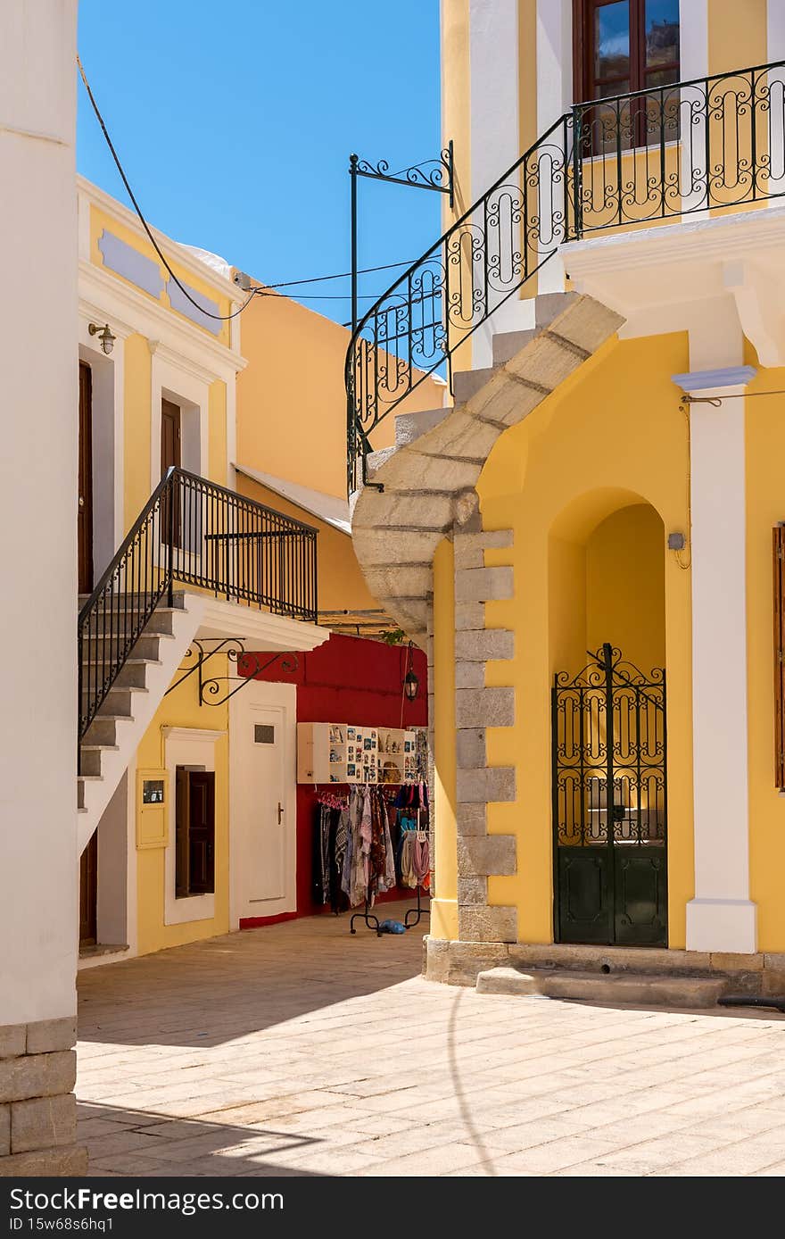 Beautiful architecture of the island of Symi. Greece