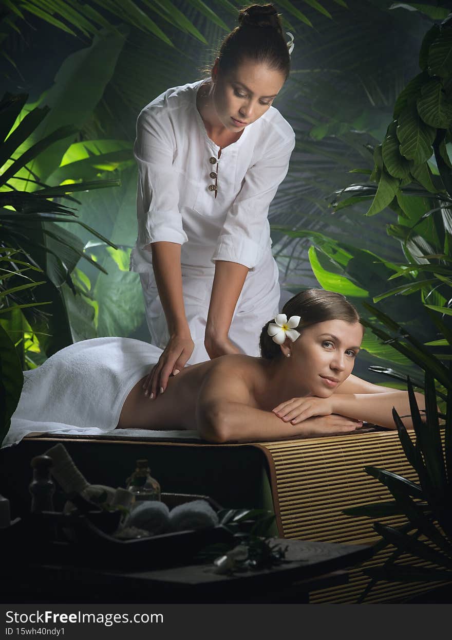 Portrait of young beautiful women in spa environment. Portrait of young beautiful women in spa environment