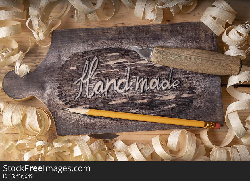 top view artisan jobs equipment hand made words wood. High resolution photo. top view artisan jobs equipment hand made words wood. High resolution photo