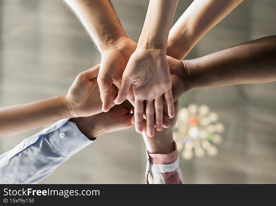 group friends gathering together. High quality photo