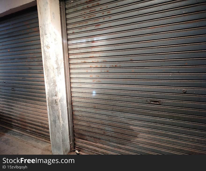 rolling door of a shop