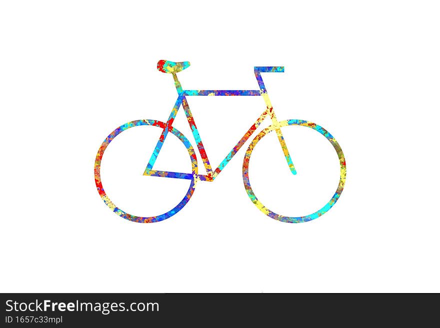 Multicolored bike sign