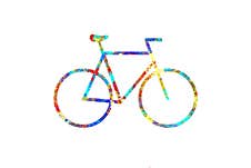 Multicolored Bike Sign Stock Photos