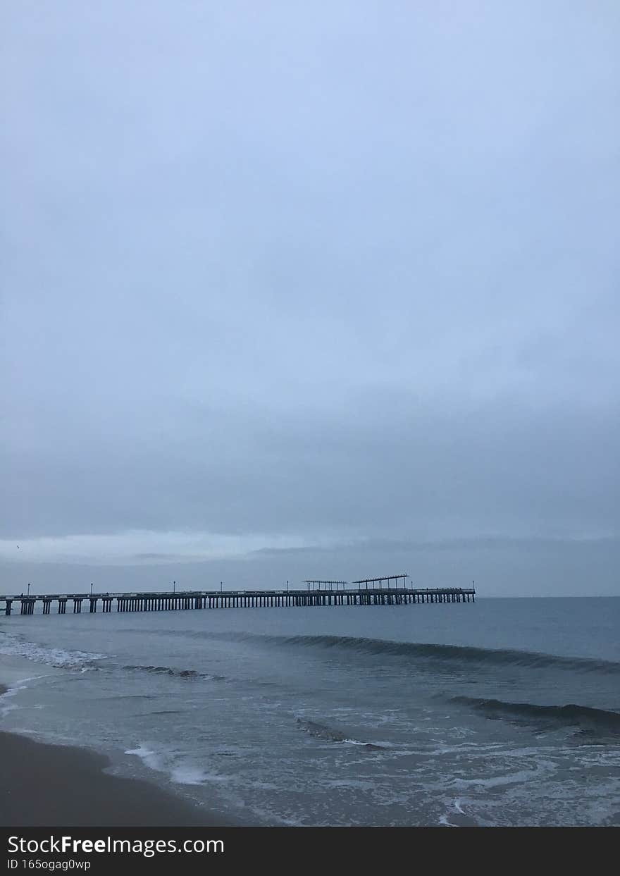 Sunrise in Winter at Coney Island in Brooklyn in New York, NY.