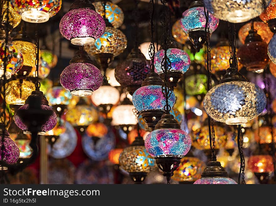 Colorful hanging turkish light