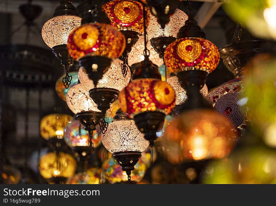 Colorful hanging turkish light