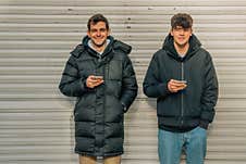 People On The Street With Mobile Phone Royalty Free Stock Images